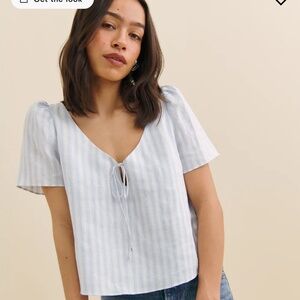 Reformation Mayla Linen Top Ivory - Size M